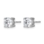 14k White Gold 2 carat Lab Grown Diamond VS+ F+ Round Complete Four Prong Screwback Heavyweight Stud Earrings - Image 2