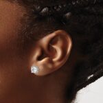 14k White Gold 2 carat Certified Lab Grown Diamond VS/SI+ G+ Round Complete Four Prong Screwback Heavyweight Stud Earrings - Image 3