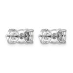 14k White Gold 4 carat Lab Grown Diamond VS/SI+ G+ Round Complete Four Prong Screwback Heavyweight Stud Earrings - Image 3
