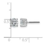 14k White Gold 3 carat Lab Grown Diamond VS/SI+ G+ Round Complete Four Prong Screwback Heavyweight Stud Earrings - Image 5