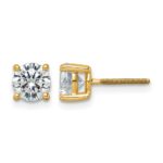 14k 2 1/2 carat Lab Grown Diamond VS+ F+ Round Complete Four Prong Screwback Heavyweight Stud Earrings