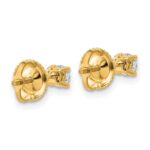 14k 1/4 carat Lab Grown Diamond VS+ F+ Round Complete Four Prong Lightweight Screwback Stud Earrings - Image 3