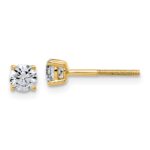 14k 1/2 carat Lab Grown Diamond VS/SI+ G+ Round Complete Four Prong Lightweight Screwback Stud Earrings