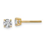 14k 5/8 carat Lab Grown Diamond VS+ F+ Round Complete Four Prong Lightweight Screwback Stud Earrings