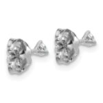 18k White Gold 1/10 carat Lab Grown Diamond VS+ F+ Round Complete Three Prong Stud Earrings - Image 3