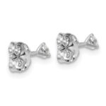 14k White Gold 1/6 carat Lab Grown Diamond VS+ F+ Round Complete Three Prong Stud Earrings - Image 5