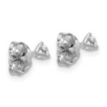 14k White Gold 1/5 carat Lab Grown Diamond VS+ F+ Round Complete Three Prong Stud Earrings - Image 4