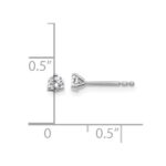 14k White Gold 1/5 carat Lab Grown Diamond VS/SI+ G+ Round Complete Three Prong Stud Earrings - Image 5