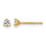 14k 1/5 carat Certified Lab Grown Diamond VS/SI+ G+ Round Complete Three Prong Stud Earrings