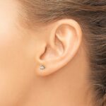 14k 1/5 carat Lab Grown Diamond VS+ F+ Round Complete Three Prong Stud Earrings - Image 3