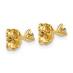 18k 1/4 carat Lab Grown Diamond VS+ F+ Round Complete Three Prong Stud Earrings - Image 3