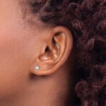 14k White Gold 1/4 carat Certified Lab Grown Diamond VS/SI+ G+ Round Complete Three Prong Stud Earrings - Image 3
