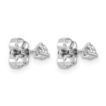 14k White Gold 1/4 carat Lab Grown Diamond VS+ F+ Round Complete Three Prong Stud Earrings - Image 4