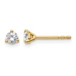 14k 1/4 carat Lab Grown Diamond VS+ F+ Round Complete Three Prong Stud Earrings