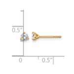 14k 1/4 carat Lab Grown Diamond VS+ F+ Round Complete Three Prong Stud Earrings - Image 5
