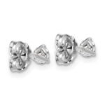 18k White Gold 1/3 carat Certified Lab Grown Diamond VS+ F+ Round Complete Three Prong Stud Earrings - Image 3