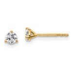 18k 1/3 carat Lab Grown Diamond VS+ F+ Round Complete Three Prong Stud Earrings