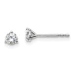 Platinum 1/3 carat Certified Lab Grown Diamond VS+ F+ Round Complete Three Prong Stud Earrings