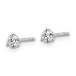 Platinum 1/3 carat Lab Grown Diamond VS+ F+ Round Complete Three Prong Stud Earrings - Image 2