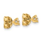 14k 1/3 carat Lab Grown Diamond VS/SI+ G+ Round Complete Three Prong Stud Earrings - Image 4