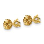 18k 1/2 carat Lab Grown Diamond VS+ F+ Round Complete Three Prong Stud Earrings - Image 3