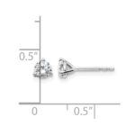 14k White Gold 1/2 carat Certified Lab Grown Diamond VS/SI+ G+ Round Complete Three Prong Stud Earrings - Image 5