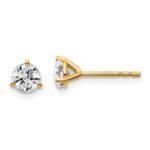18k 3/4 carat Lab Grown Diamond VS+ F+ Round Complete Three Prong Stud Earrings