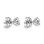 Platinum 3/4 carat Lab Grown Diamond VS+ F+ Round Complete Three Prong Stud Earrings - Image 3