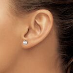 14k White Gold 3/4 carat Certified Lab Grown Diamond VS/SI+ G+ Round Complete Three Prong Stud Earrings - Image 3
