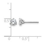 14k White Gold 3/4 carat Certified Lab Grown Diamond VS/SI+ G+ Round Complete Three Prong Stud Earrings - Image 5