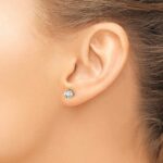 14k 3/4 carat Lab Grown Diamond VS/SI+ G+ Round Complete Three Prong Stud Earrings - Image 3