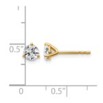 14k 3/4 carat Certified Lab Grown Diamond VS+ F+ Round Complete Three Prong Stud Earrings - Image 5