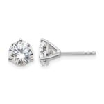 14k White Gold 1 1/2 carat Lab Grown Diamond VS/SI+ G+ Round Complete Three Prong Stud Earrings