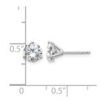 14k White Gold 1 3/4 carat Lab Grown Diamond VS+ F+ Round Three Prong Complete Stud Earrings - Image 5