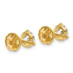 18k 2 1/2 carat Lab Grown Diamond VS+ F+ Round Complete Three Prong Stud Earrings - Image 3