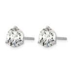 14k White Gold 2 1/2 carat Certified Lab Grown Diamond VS/SI+ G+ Round Complete Three Prong Stud Earrings - Image 2