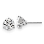 18k White Gold 3 carat Lab Grown Diamond VS+ F+ Round Complete Three Prong Stud Earrings