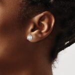 14k White Gold 3 carat Certified Lab Grown Diamond VS/SI+ G+ Round Complete Three Prong Stud Earrings - Image 3