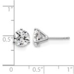 14k White Gold 3 carat Certified Lab Grown Diamond VS/SI+ G+ Round Complete Three Prong Stud Earrings - Image 4