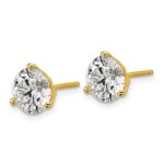 18k 4 carat Certified Lab Grown Diamond VS+ F+ Round Complete Three Prong Stud Earrings - Image 2
