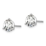 Platinum 4 carat Certified Lab Grown Diamond VS+ F+ Round Complete Three Prong Stud Earrings - Image 2