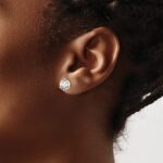 14k 5 carat Lab Grown Diamond VS/SI+ G+ Round Complete Three Prong Stud Earrings - Image 3