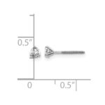 14k White Gold 1/5 carat Certified Lab Grown Diamond VS+ F+ Round Complete Three Prong Screwback Stud Earrings - Image 5