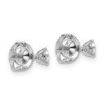 Platinum 1/4 carat Lab Grown Diamond VS+ F+ Round Complete Three Prong Screwback Stud Earrings - Image 3