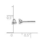 14k White Gold 1/4 carat Certified Lab Grown Diamond VS+ F+ Round Complete Three Prong Screwback Stud Earrings - Image 5