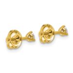 14k 1/4 carat Certified Lab Grown Diamond VS+ F+ Round Complete Three Prong Screwback Stud Earrings - Image 4