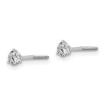 18k White Gold 1/3 carat Lab Grown Diamond VS+ F+ Round Complete Three Prong Screwback Stud Earrings - Image 2
