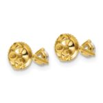 18k 1/3 carat Lab Grown Diamond VS+ F+ Round Complete Three Prong Screwback Stud Earrings - Image 3