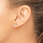14k 1/3 carat Lab Grown Diamond VS+ F+ Round Complete Three Prong Screwback Stud Earrings - Image 3