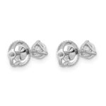 14k White Gold 1/2 carat Certified Lab Grown Diamond VS/SI+ G+ Round Complete Three Prong Screwback Stud Earrings - Image 4